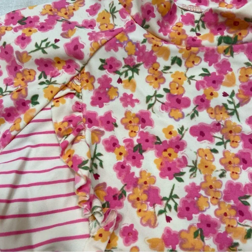Jessica Simpson Toddler Floral Ruffle‎ Bikini Long Sleeve Top Size 3T